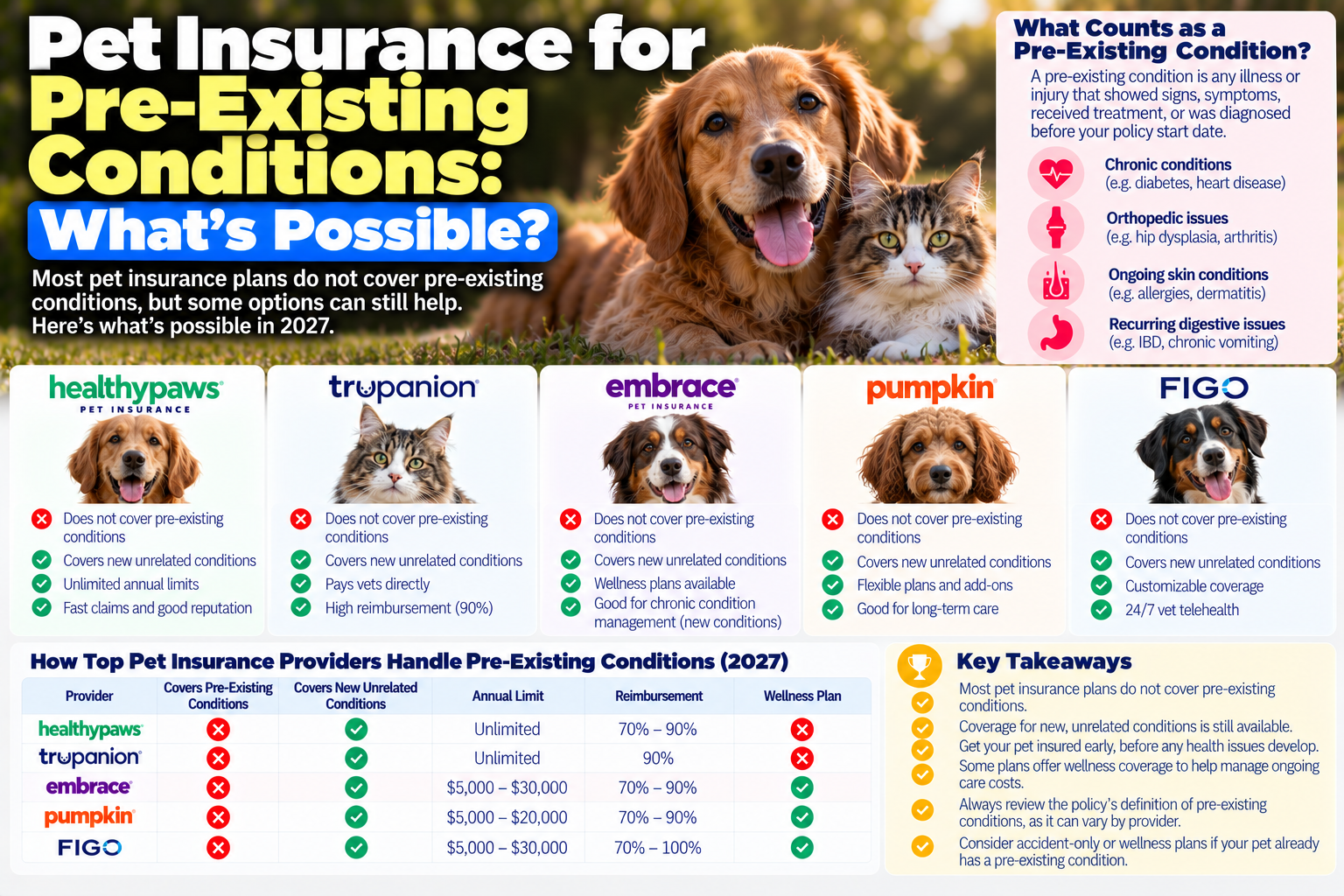 pet insurance for pre-existing conditions guide from PawCoverGuide